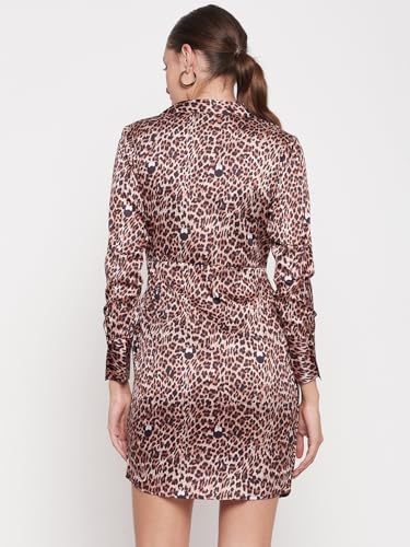 Madame Women Printed Brown Dress