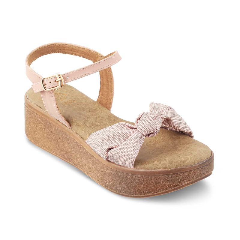 tresmode Brera Pink Women's Platform Wedge Sandals Elevate Your Style Effortlessly!|| Size (EU-37/UK-4/US-6)