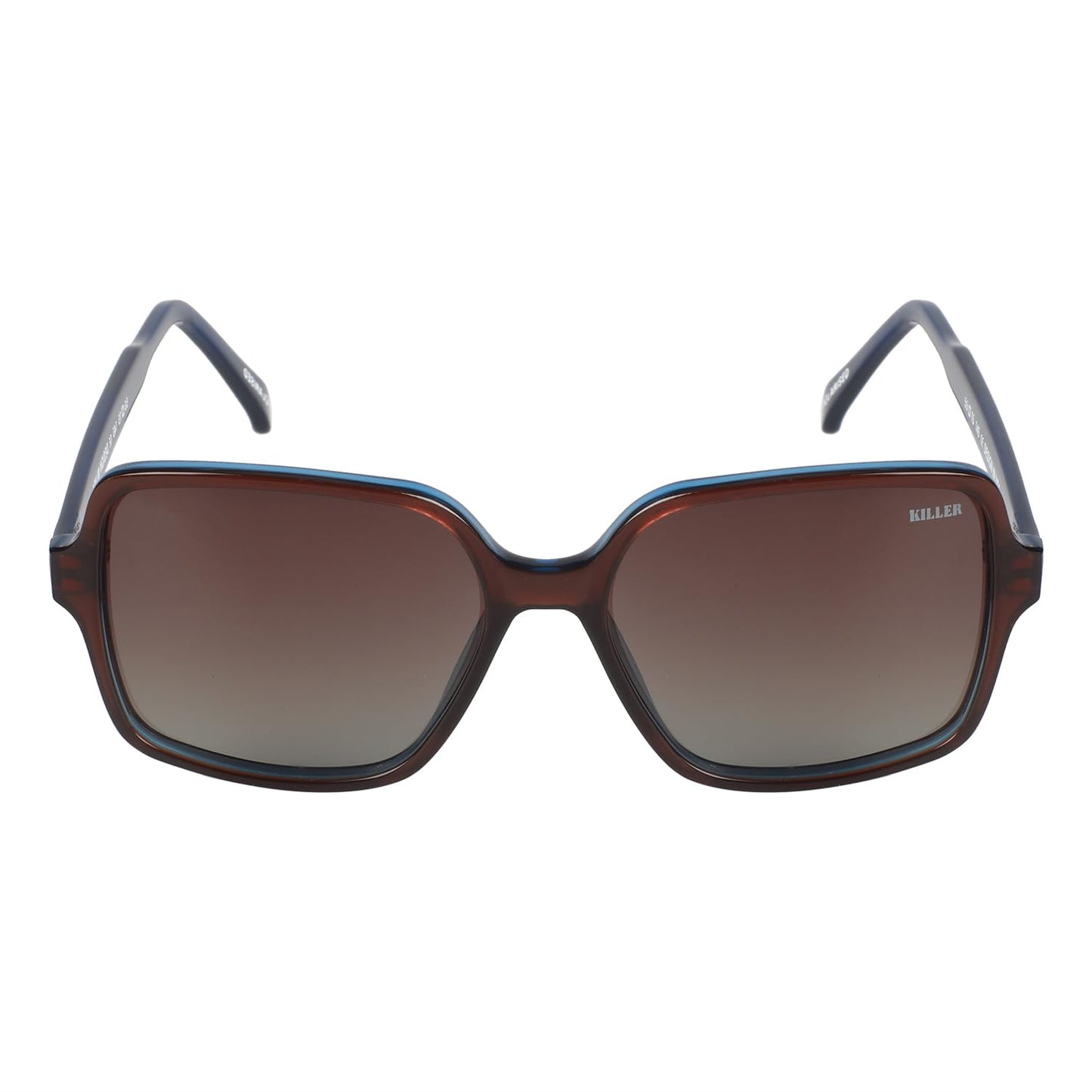 KILLER Women Sunglass - Round Shaped Polycarbonate Lens Sunglasses For Women & Girls (KL3068AFO), Color - Frame - Brown, Lens color - Grey