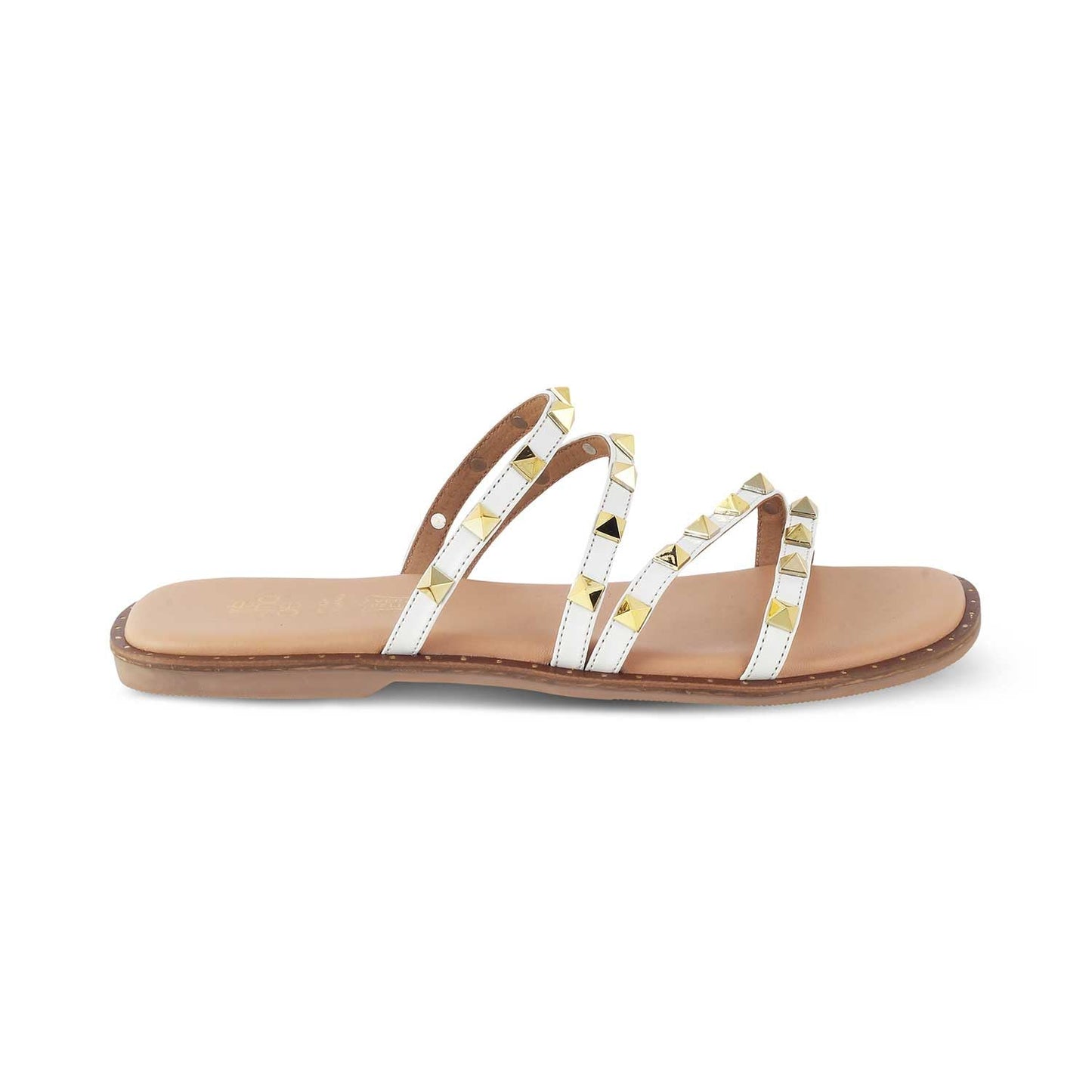 tresmode RIV Women's Flats Sandals White, 8 UK / 41 EU - Ladies Dress Footwear Soft Comfortable