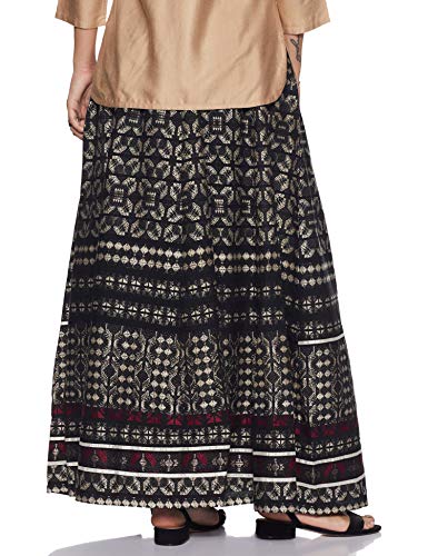 W for Woman Women's Maxi Skirt (17FE55226-11617_WL_Black_Black_L)