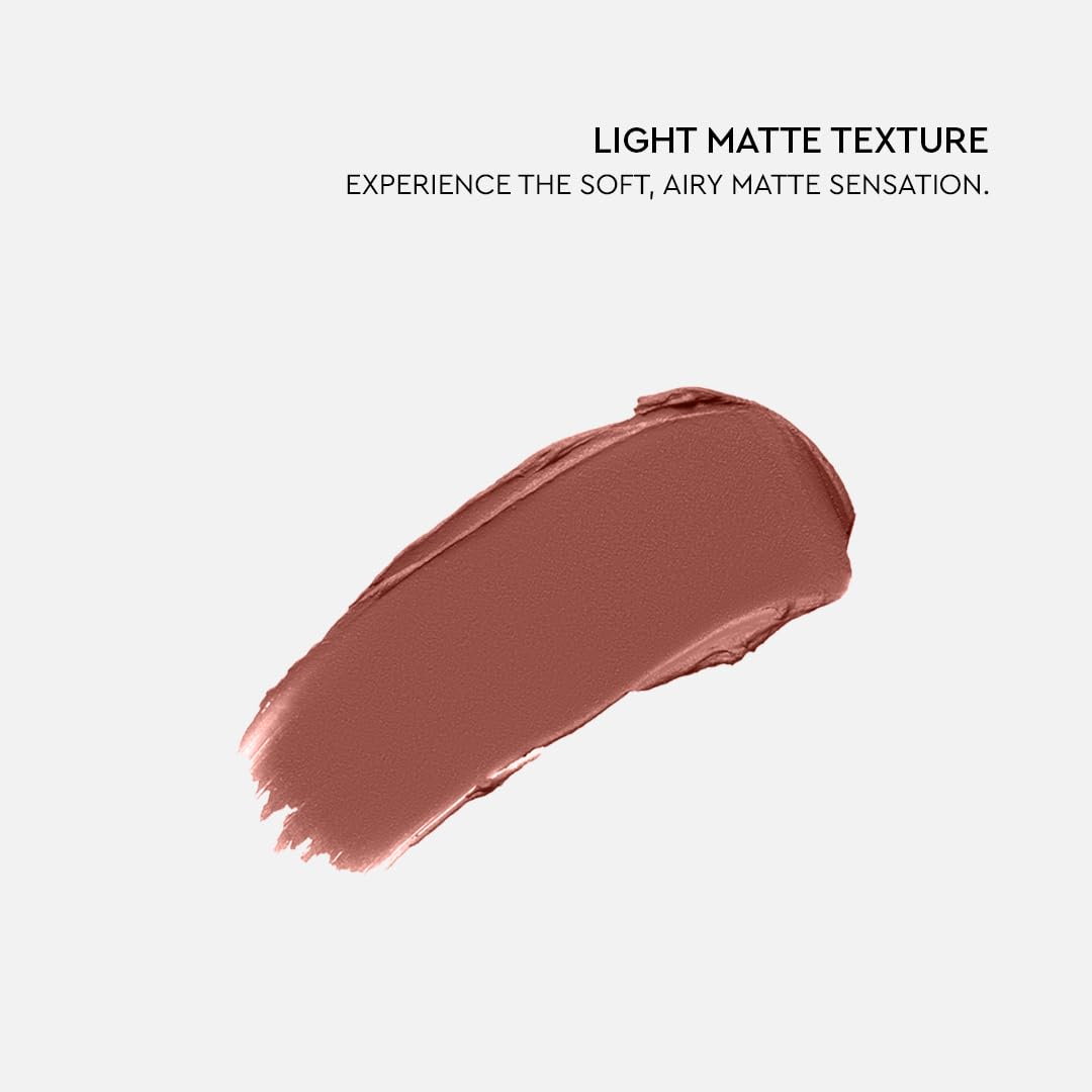 Kiro Non-Stop Airy Matte Liquid Lipstick - Barely Brown (Muted Brown), 5ml | Super-Pigmented, Long-Lasting, hydrating | Waterproof, Smudge-Proof, Lightweight | Infused with Avocado & Apricot Oil