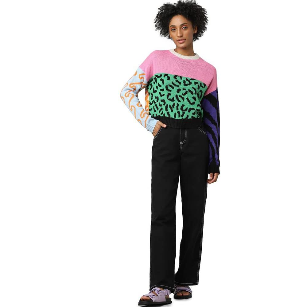 ONLY Women's Acrylic Round Neck Sweater