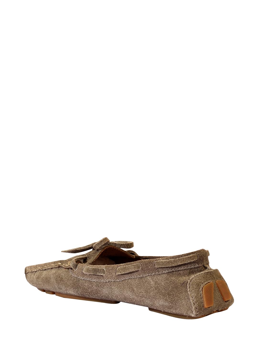 eske Kathe, the Moccasin | Suede Leather Loafers for Women with Laser-Cut Design | Leather Insole | Slip-On Casual Flats with TPR Sole (Khaki, UK Footwear Size System, Adult, Women, Numeric, Medium, 7)
