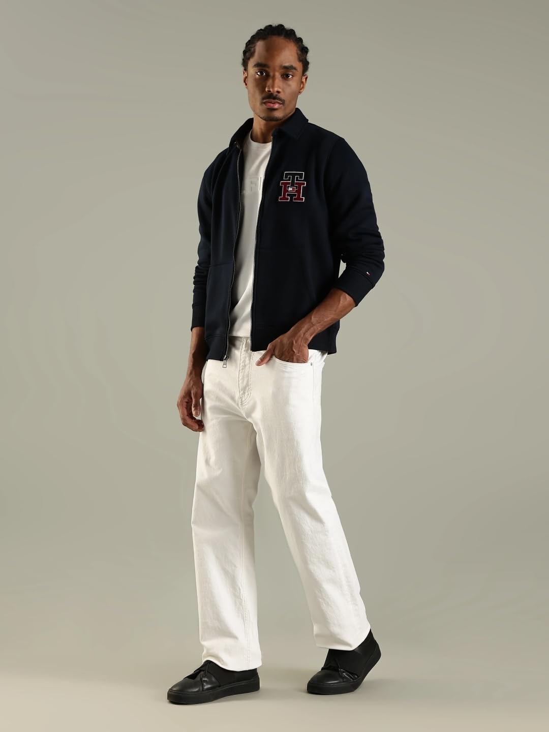 Embroidered Logo Regular Fit Cotton Jacket