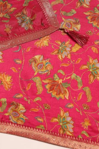 Soch Womens Onion Pink Dola Silk Zari Woven Suit Set With Sequin Details