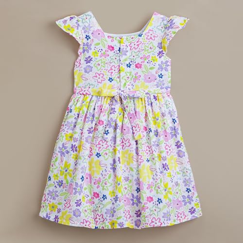 Hopscotch Girls Multi Short Sleeves Floral Casual Dress for Ages (5-6 Years)