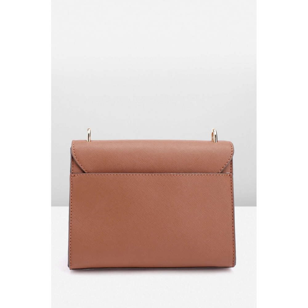 Anne Klein Solid Faux Leather Zipper Closure Women's Shoulder Bag (Brown, XL)