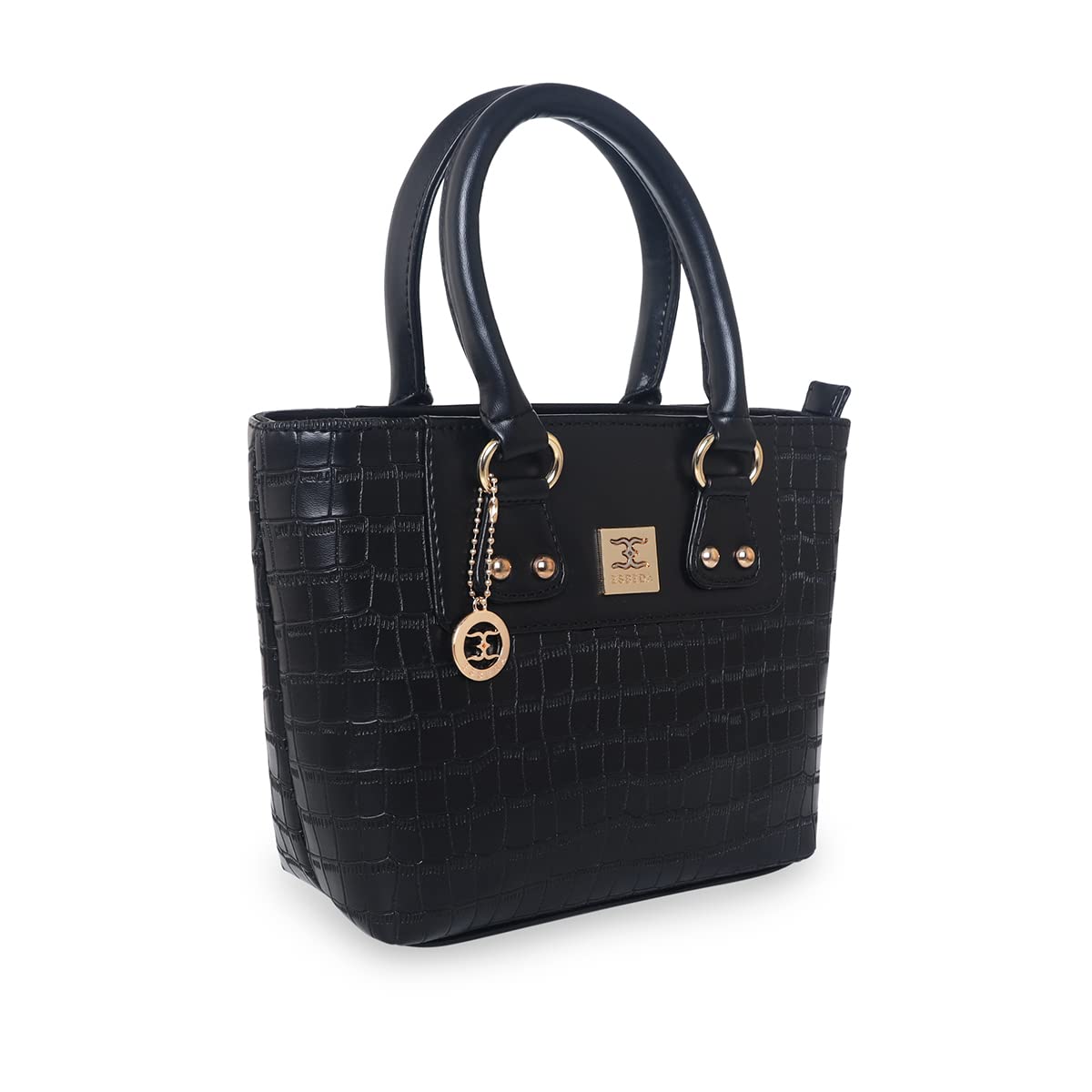 ESBEDA Black Color Solid Pattern Croco Small Size Handbag For Women