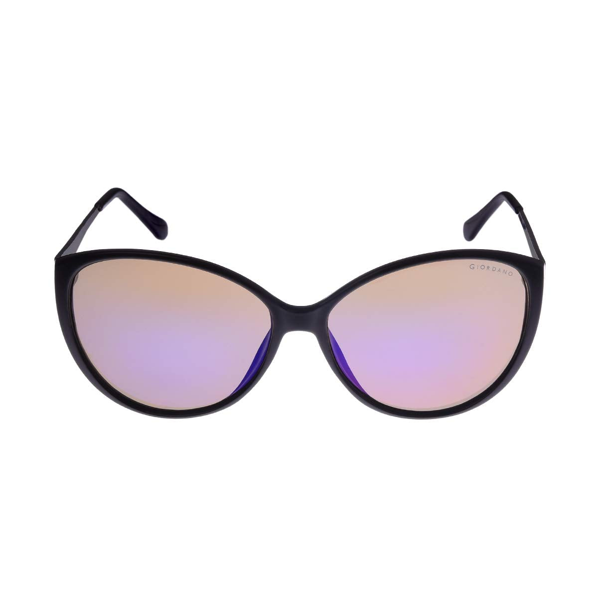 Giordano UV Protected Cat Eye Women's Sunglasses (GA90195C95, 58mm, Medium, Black Color Lens)