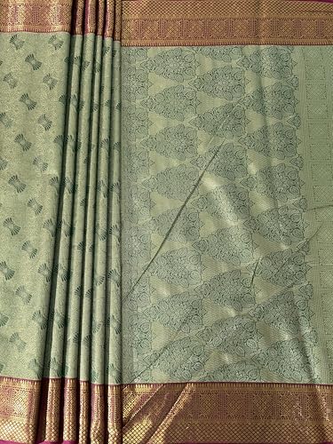 MIMOSA Women’s Green Art Silk Saree Woven with Zari Tissue | Kanjivaram Style Saree | Rich Pallu & Tassels | 6.2 Mtrs