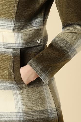 Women Olive Check Casual Jacket