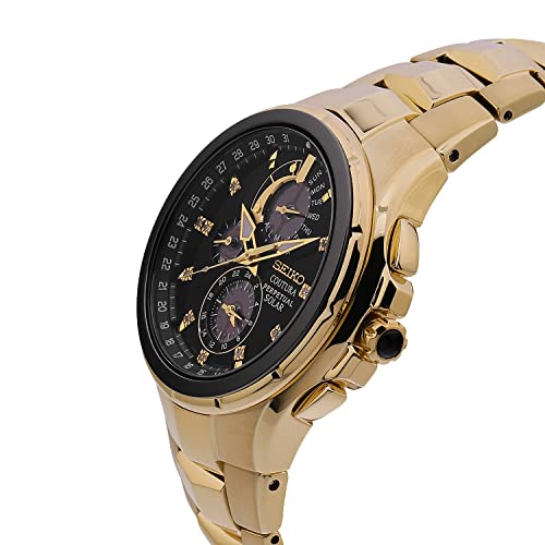 Seiko Analogue Men's Stainless Steel Watch (Black Dial Yellow Colored Strap)