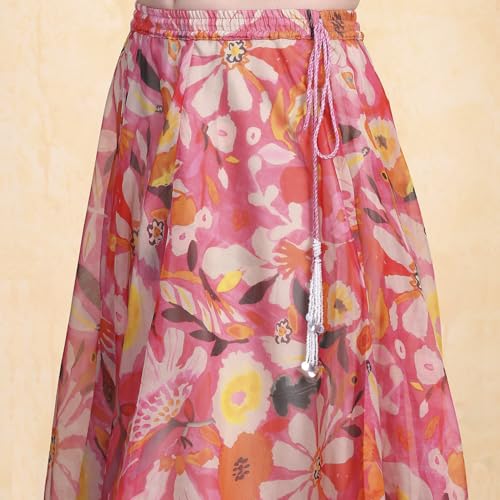 Biba Girl's Polyester Lehenga Set (KWFLOD6199SS25OWHT_Off White_12-13 Year)