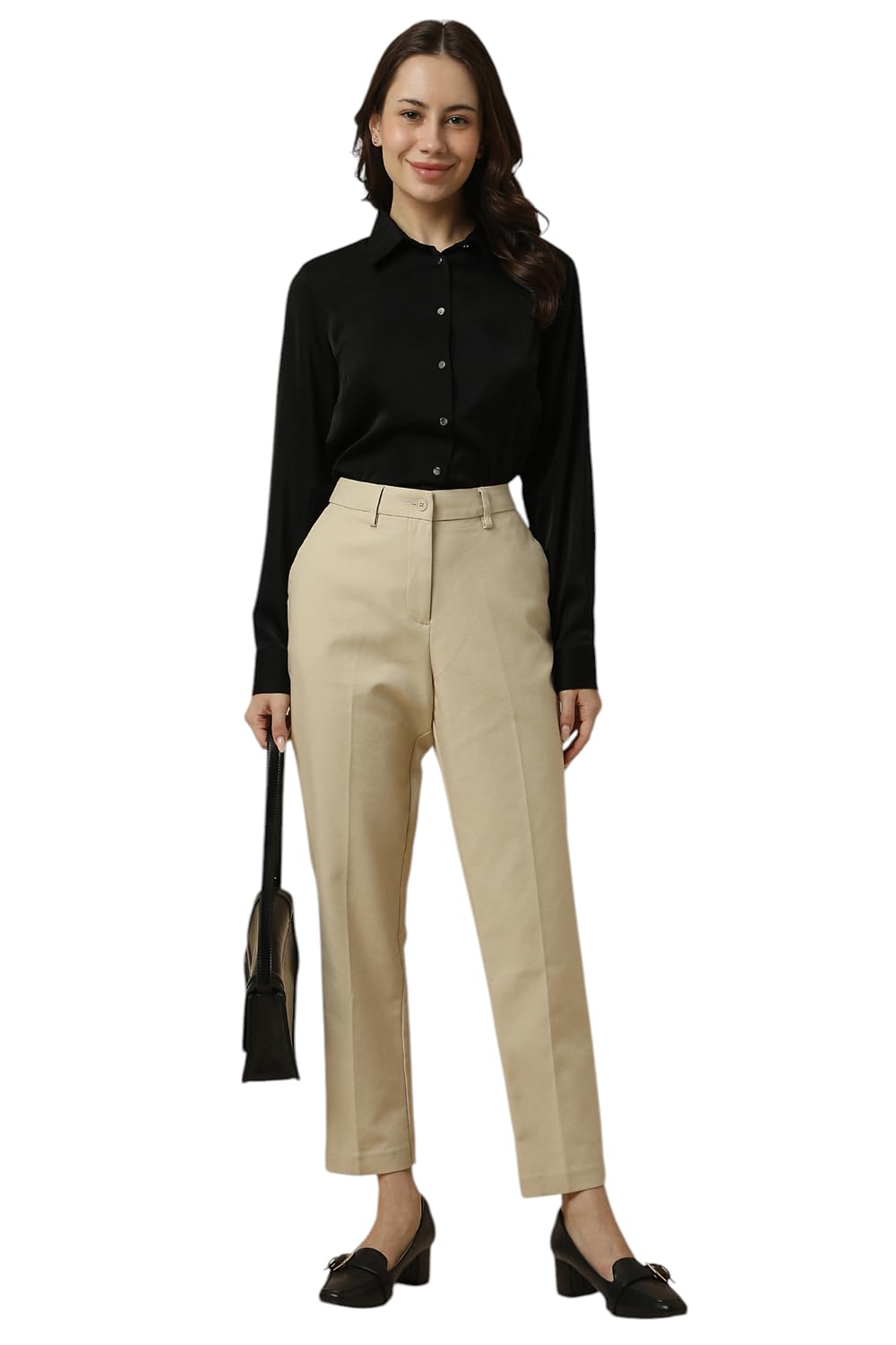 Allen Solly Women Black Solid Long Sleeves Shirt