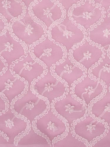 Ada Hand Embroidered Lucknowi Chikankari Unstitched Georgette Dress Material Suit Piece with Dupatta for Women 01A879377 Baby Pink