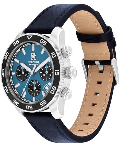 Tommy Hilfiger Th85 Quartz Analog with Blue Dial Blue Leather Strap Watch for Men - TH1792187W