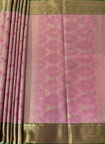 MIMOSA Women’s Rani Pink Art Silk Saree Woven with Zari Tissue | Kanjivaram Style Saree | Rich Pallu & Tassels | 6.2 Mtr