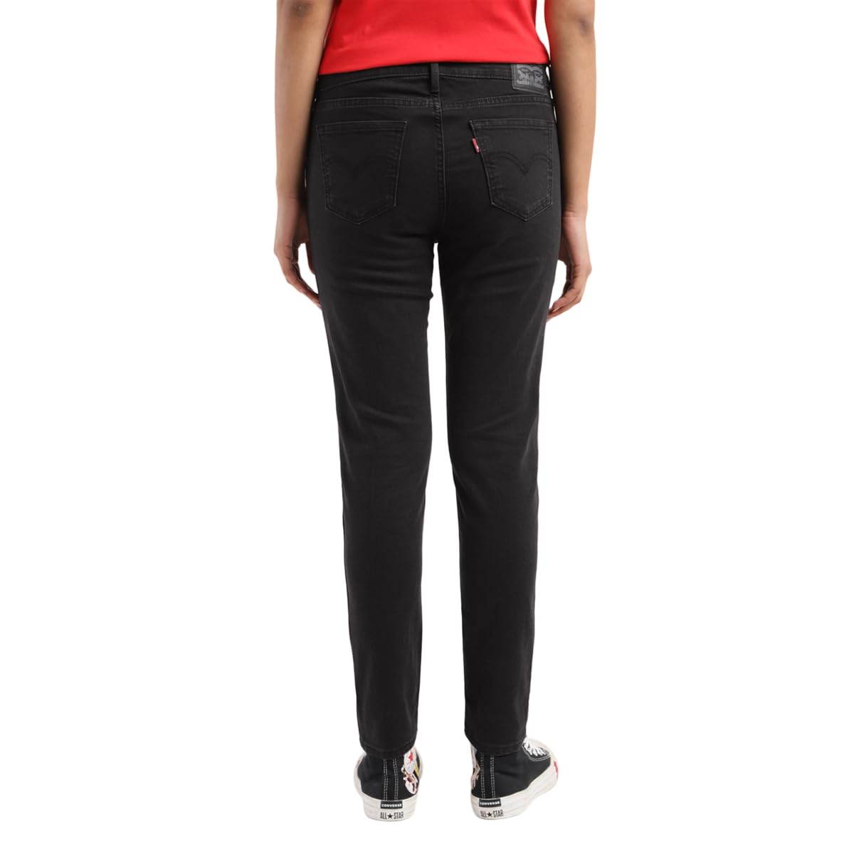 Levi's Women's 711 Skinny Fit Mid-Rise Stretchable Mid Rise Jeans Black, 30
