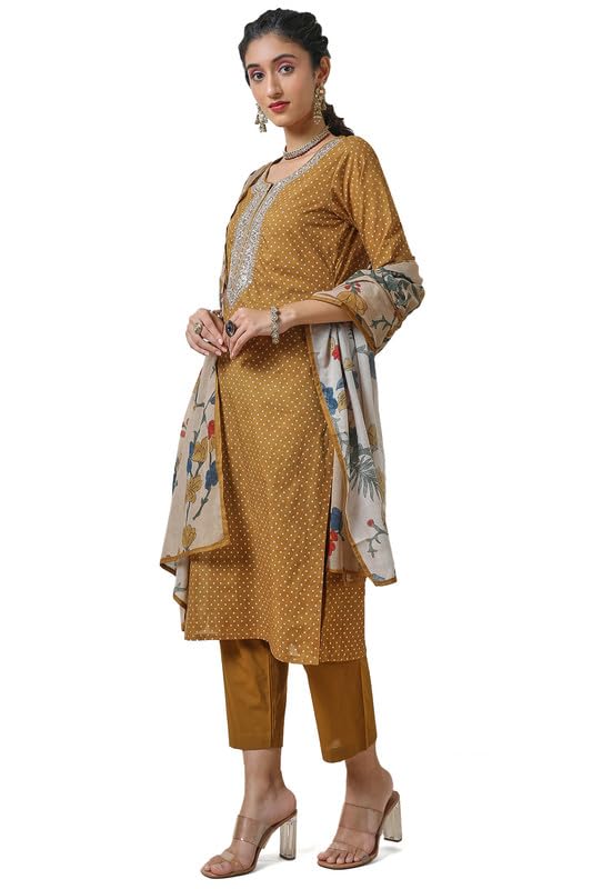 Soch Women's Cotton Salwar Suit (EWA4CD20983A_Mustard