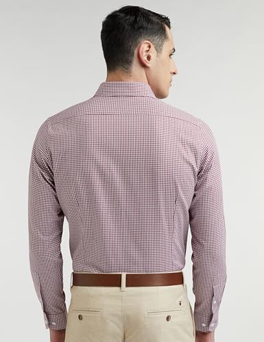 Van Heusen Cotton Men's Slim Fit Shirt (VHSFFSLBJ70970_Maroon 39)