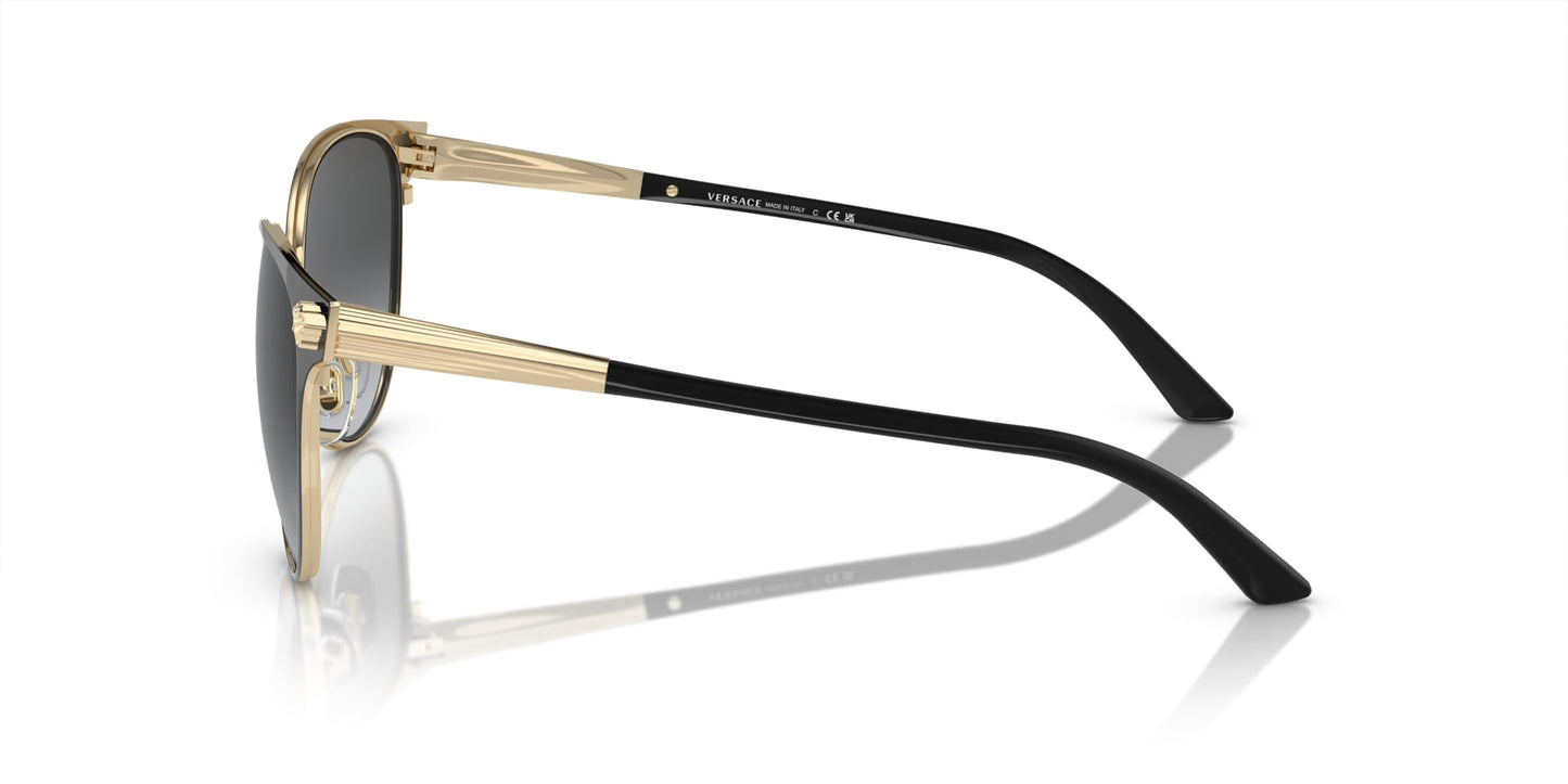 Versace Women's Ve2168 Round, Black/Pale Gold, 57