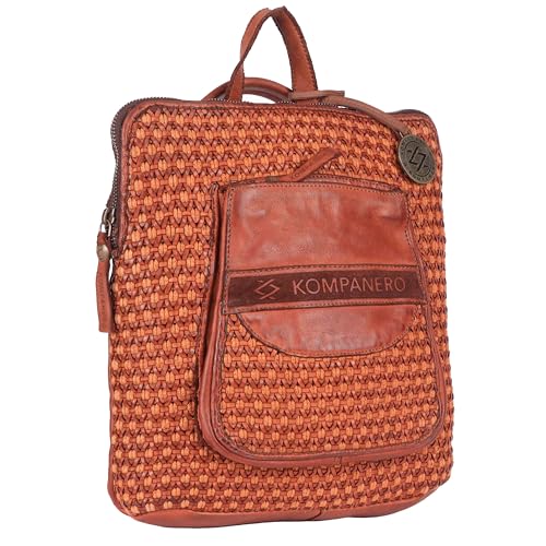 KOMPANERO Genuine Leather Backpack (B-13347-Cognac)