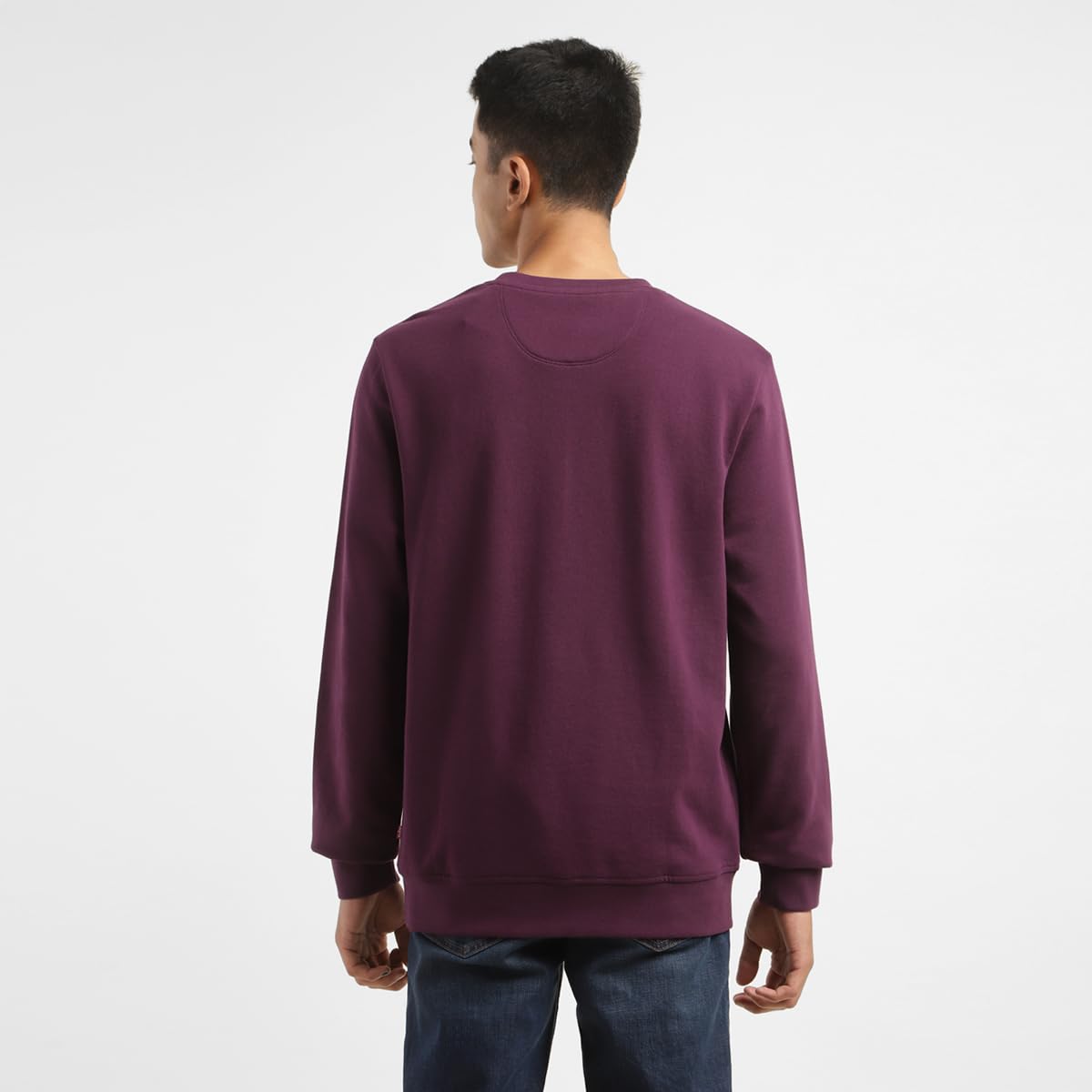 Levi's Men's Typography Maroon Crew Neck Sweatshirt