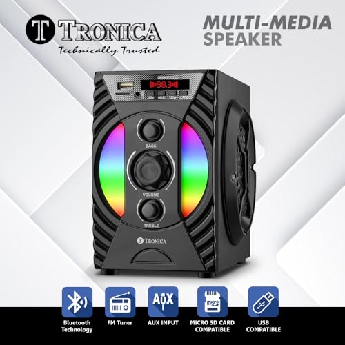 Tronica Enjoy Version-2 Bluetooth Wooden Home Theater System, 30W Output | Supports USB, AUX, Smart TV, Remote | Bluetooth Speakers for Home