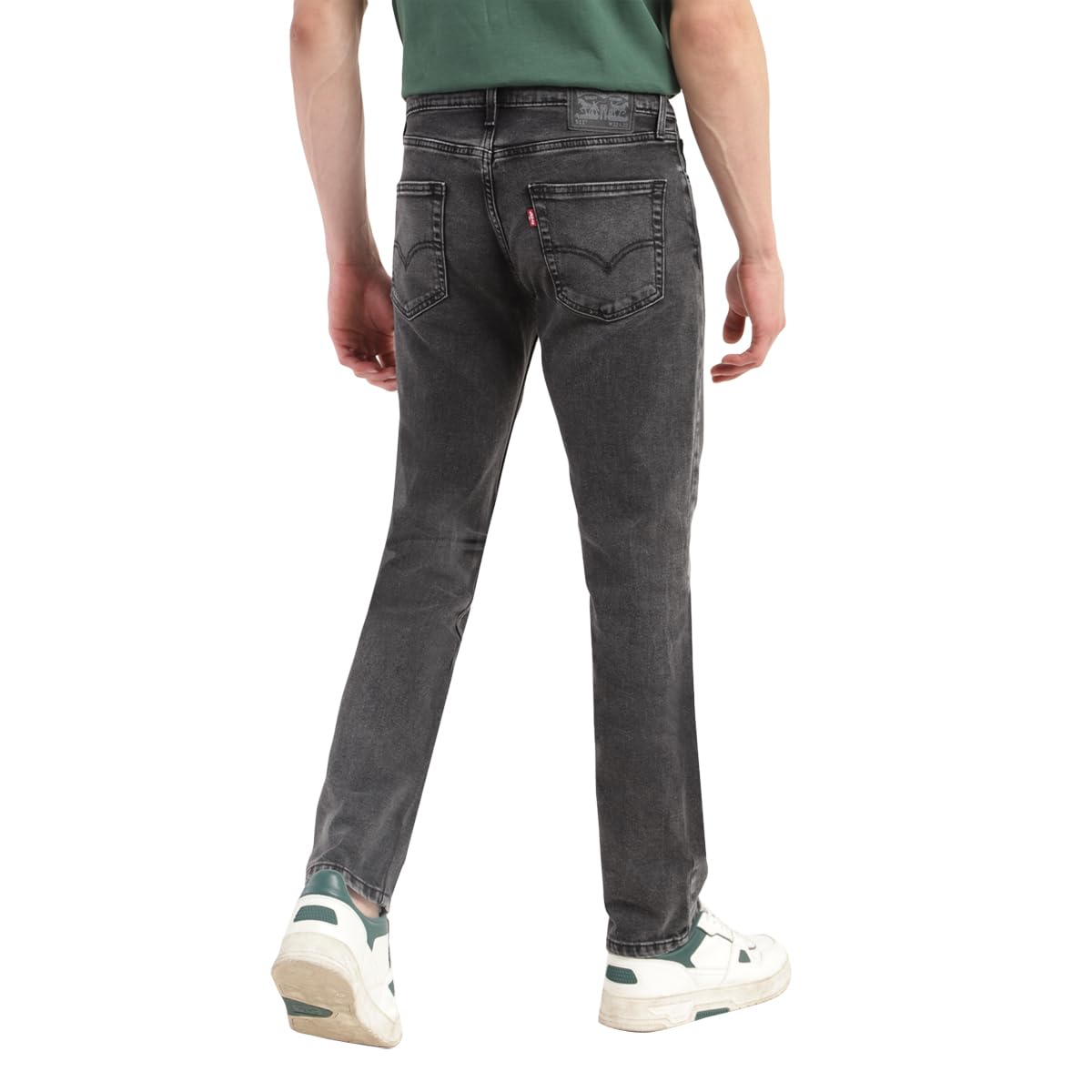 Levi's Men's 511 Slim Fit Mid-Rise Light Fade Stretchable Jeans Black Grey