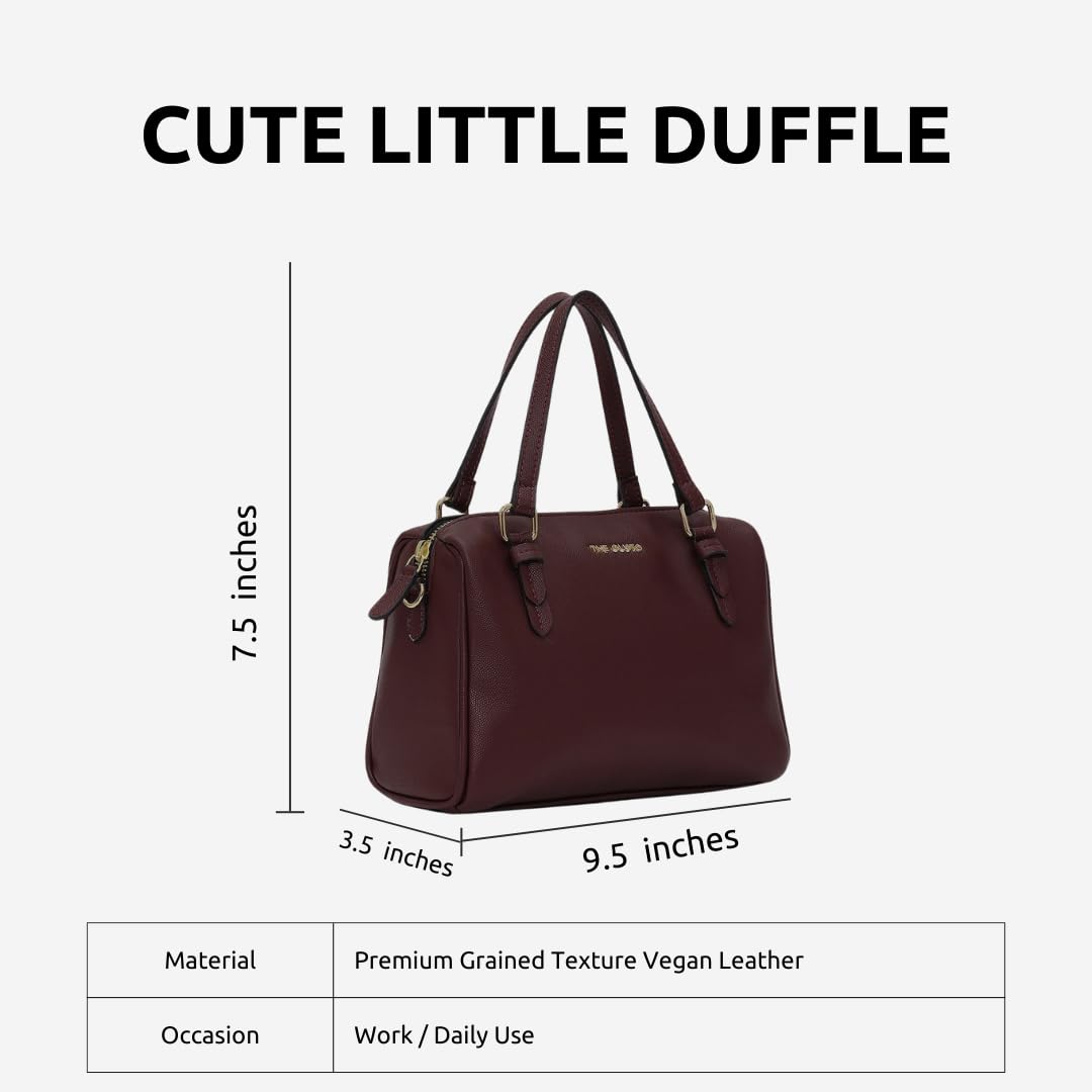 The Gusto Iris - Premium Vegan Leather Mini Duffle Bag for Women | Cross-Body Sling Bag for Women with Detachable & Adjustable Sling Strap