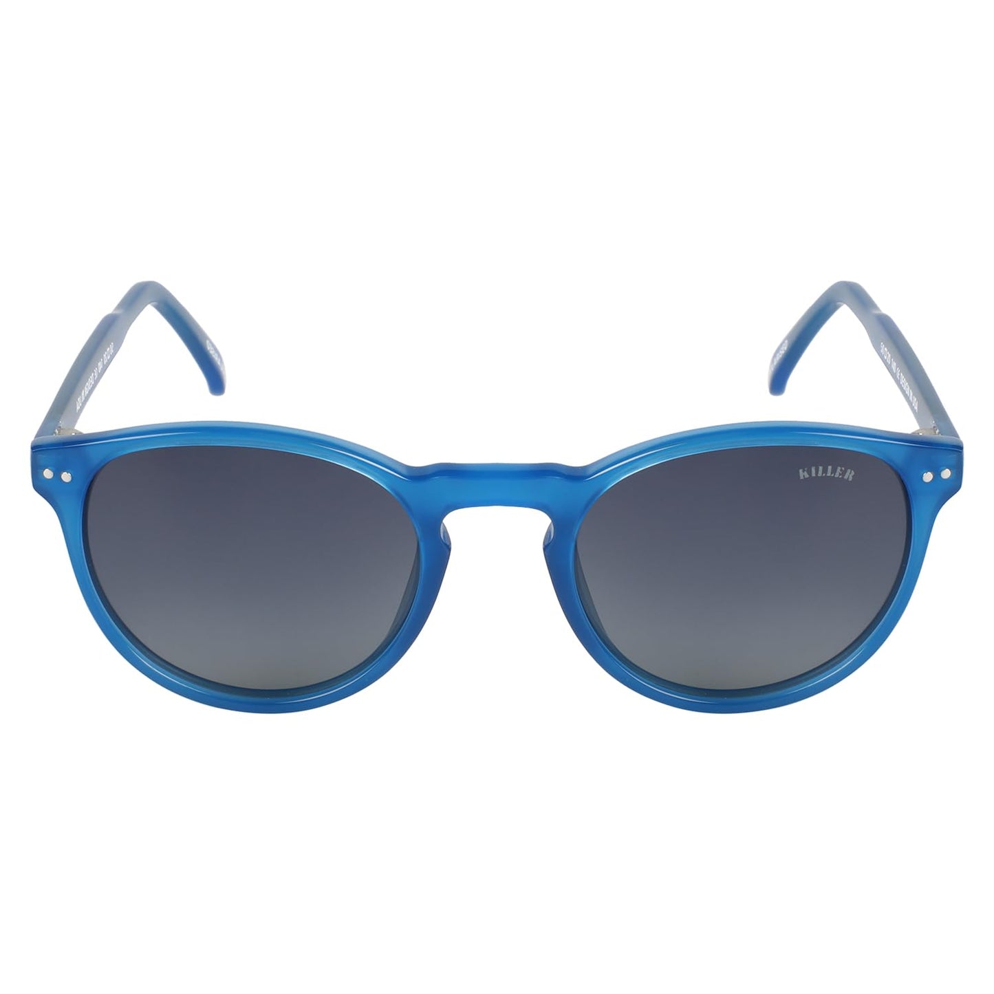 KILLER Women Sunglass - Round Shaped Polycarbonate Lens Sunglasses For Women & Girls, Color - Frame - Blue, Lens - Grey