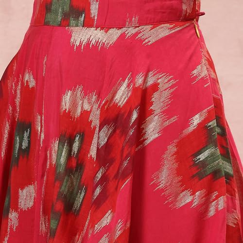 Rangriti Viscose Western Skirt Pink