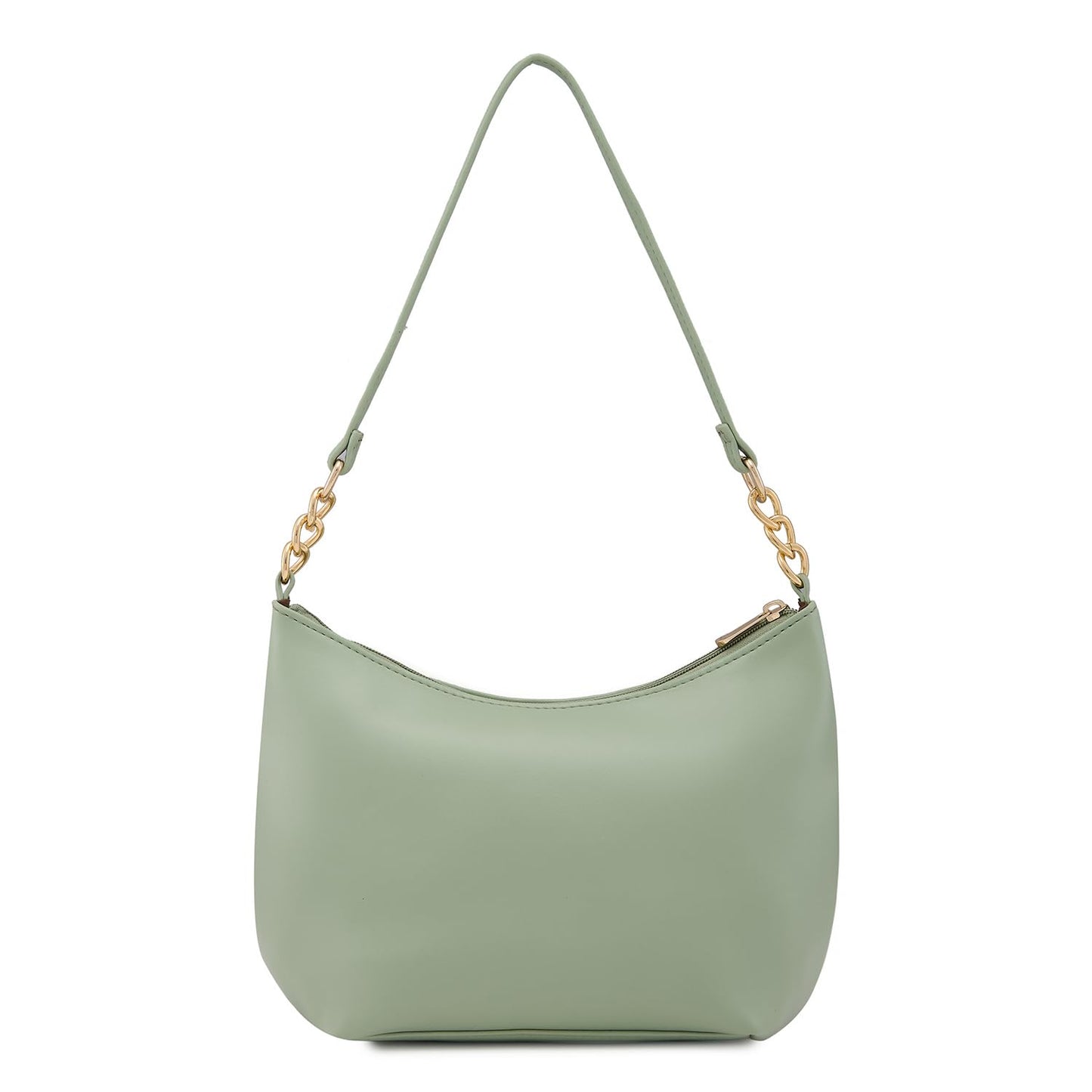Caprese Perline Baguette, Mint-Medium | Stylish Solid Designed Handbag for Women with Spacious Compartment | Secure Top Zip | Perfect for Casual/Party & Daily Outings