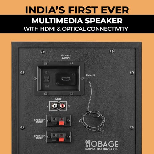 OBAGE Newly Launched Classic-5 100W 2.1 Home Theatre System with HDMI ARC, Optical in, Bluetooth V5.3, USD,FM, AUX