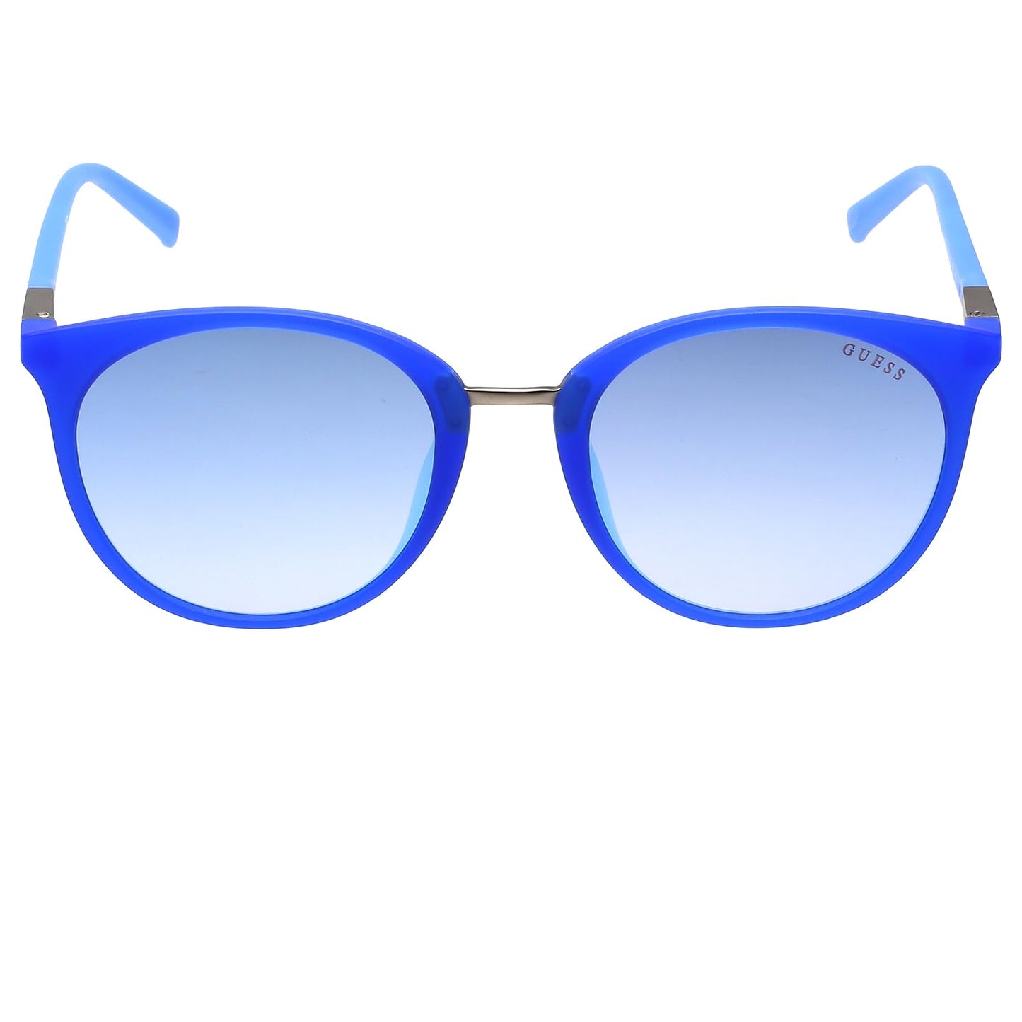 GUESS Women's Gu3022 Matte Blue/Blue Oval Non-Polarized Sunglasses, One Size