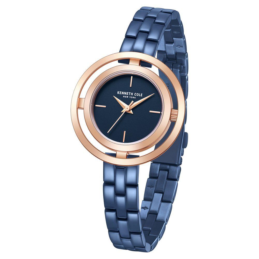 Kenneth Cole Quartz Analog Blue Dial Stainless Steel Strap Watch for Women-KCWLG2237103LD