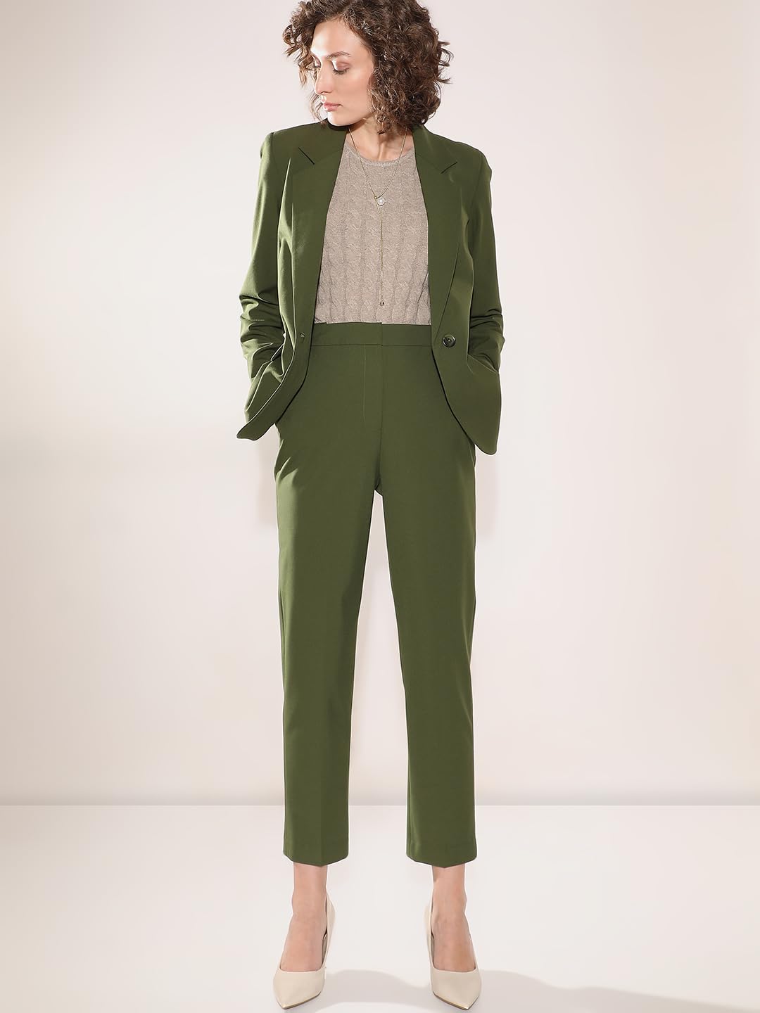 VERO MODA Womens Slim Fit High Rise Trouser
