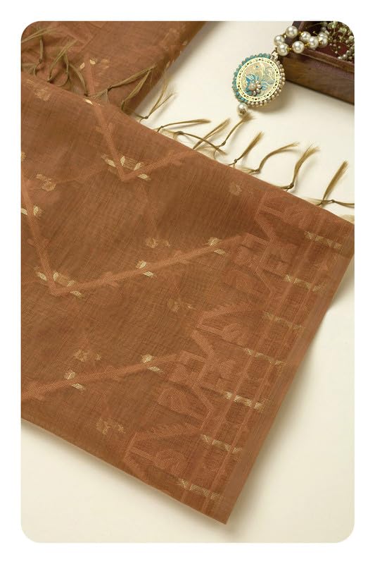 Soch Womens Orange Polyester Jamdani Dupatta