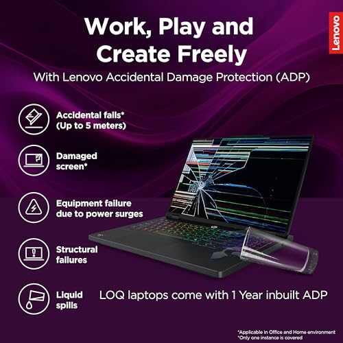 Lenovo LOQ 2024, 12th Gen Intel Core i5 12450HX, RTX 3050-6GB, 16GB RAM, 512GB SSD, FHD, 15.6"/39.6cm, 144Hz, Windows 11, Office 2024, Grey, 2.4Kg, 83GS00LNIN, 3 Mon. Game Pass, Gaming Laptop