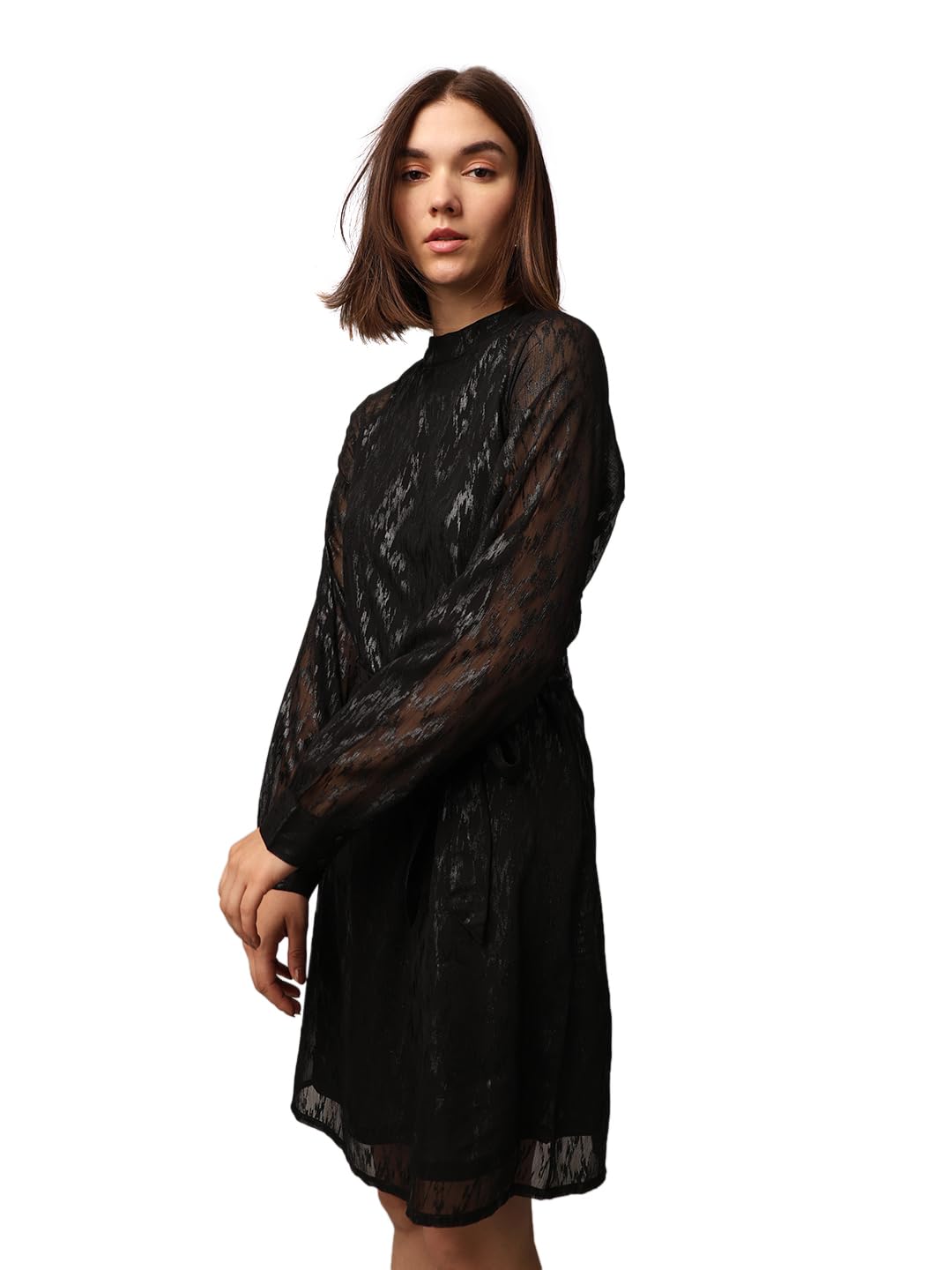 ONLY Women Fit and Flare Black Dress