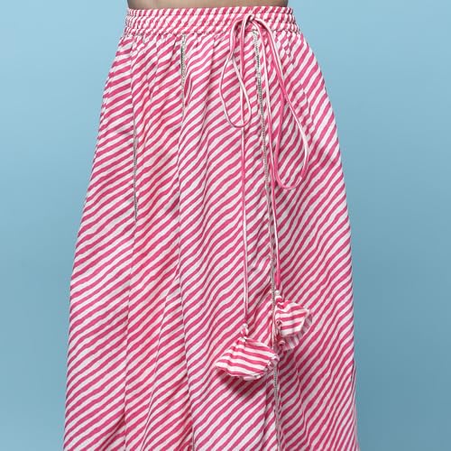 BIBA Girls PRINTED SHORT_KURTA KID(KWSWEET SPRING5924_PINK_9)
