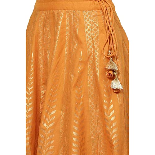 BIBA Women Printed Flared Mix and Match(TARANG18092_Mustard_M)