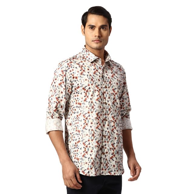 Park Avenue Slim Fit Grey Casual Shirt for Men - SaumyasStore