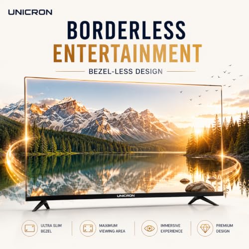 UNICRON 32 Inch Android Smart TV with Voice Control Remote, HD Ready LED Television WiFi, Smart Apps Compatible & IPS Bright Display, 30W Sound Speaker