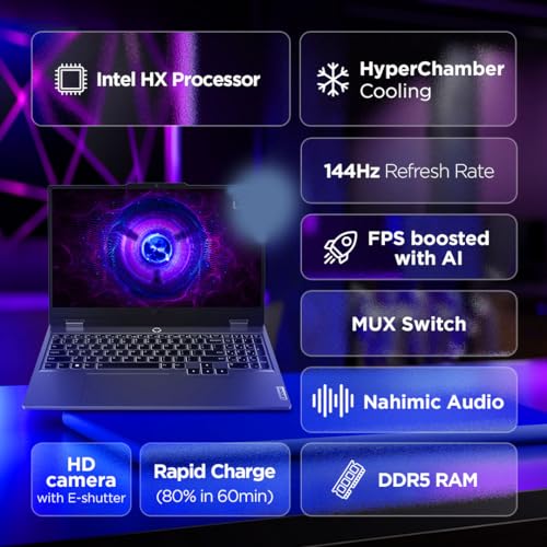 Lenovo LOQ 2024 12th Gen Intel Core i5-12450HX 15.6" (39.6cm) 144Hz 300Nits FHD Gaming Laptop (16GB/512GB SSD/NVIDIA RTX 4050 6GB/100% sRGB/Win 11/Office 2021/3 Month Game Pass/Grey/2.4Kg), 83GS003VIN