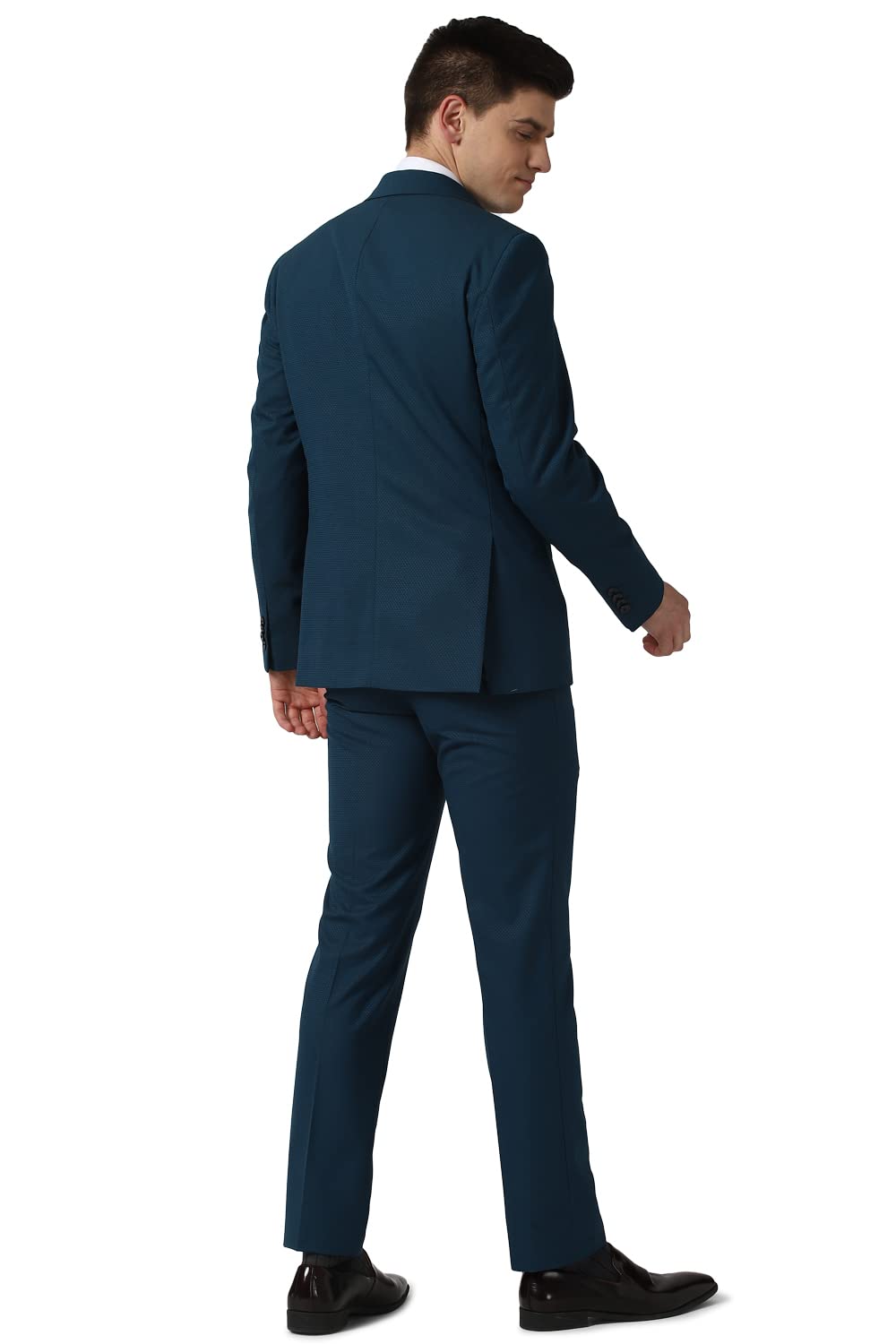 Peter England Men's Polyester Blend Navy Three Piece Suit Business Vest (PIS3ONSFH02420 40)