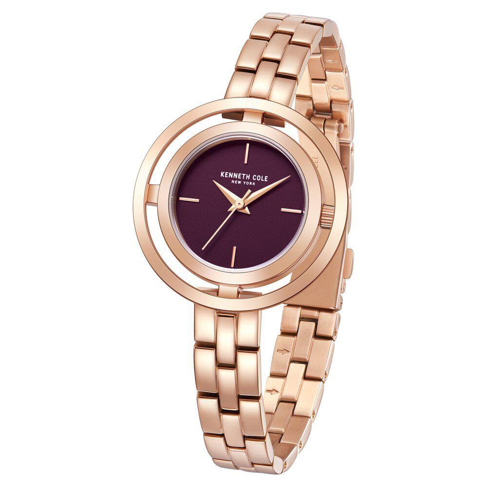 Kenneth Cole Quartz Analog Purple Dial Stainless Steel Strap Watch for Women-KCWLG2237102LD