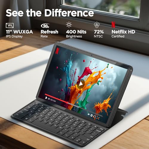 Lenovo Tab K11 with Keyboard| 4G (LTE) + Wi-Fi | 8 GB RAM, 128 GB ROM (Expandable Upto 1 TB)| 11 Inch Screen, 90 Hz Refresh| Quad Speaker with Dolby Atmos| 13 MP Rear Cam with Flash|Luna Grey