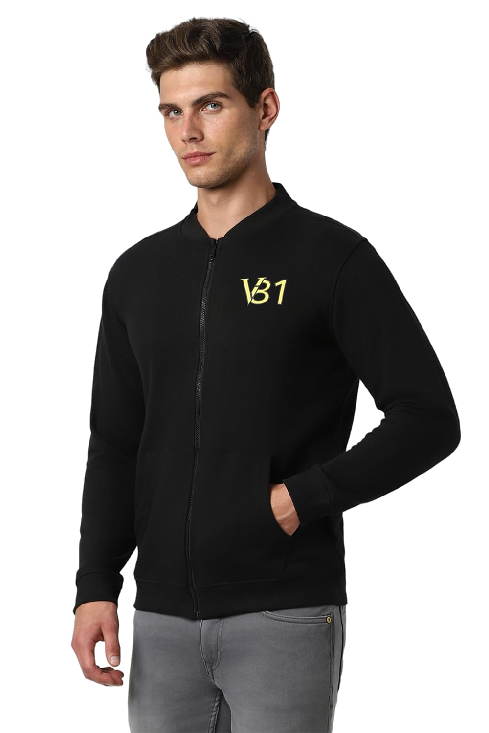 Van Heusen Mens Cotton Blend Round Neck Regular Sweatshirt_(VSSTURGP424898_Black_M)